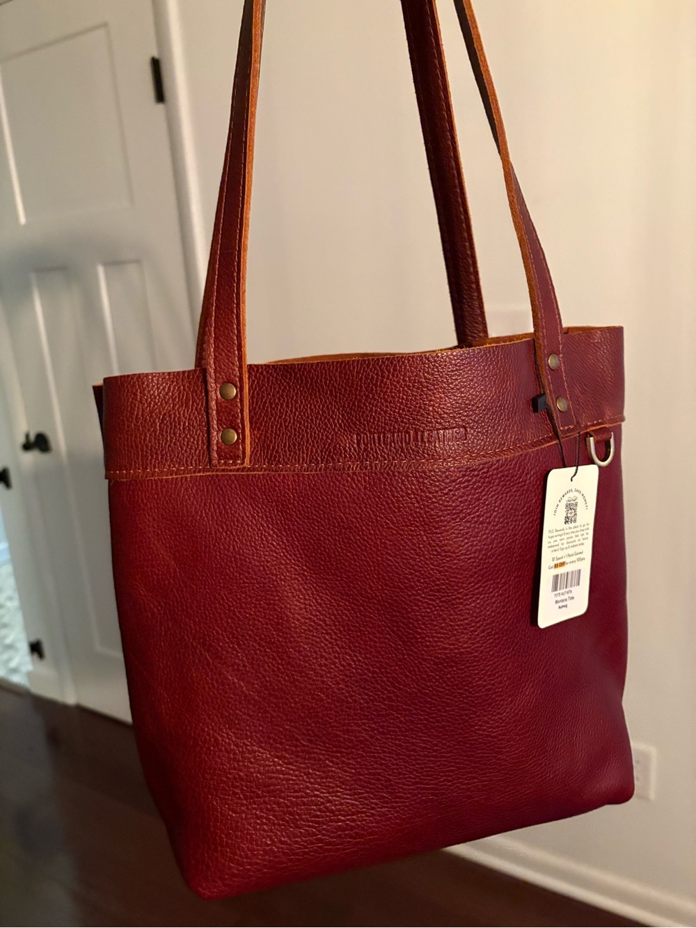 Portland Leather Montana medium tote in nutmeg - new with tags (NWT)!